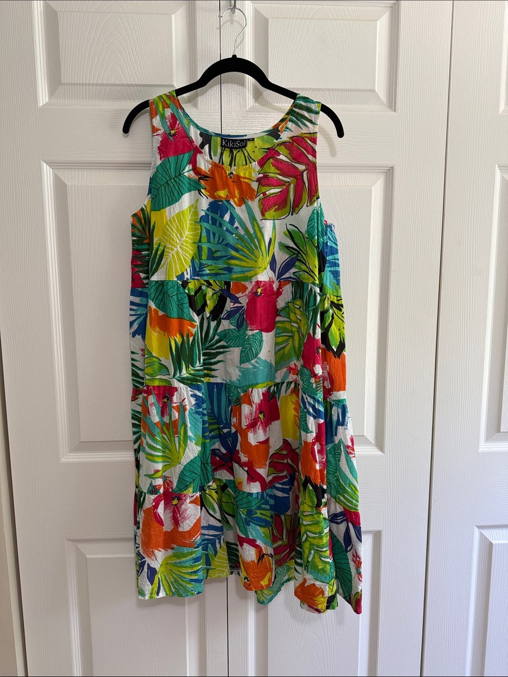 KikiSol Tropical Floral A-Line Mini Dress in Multicolor